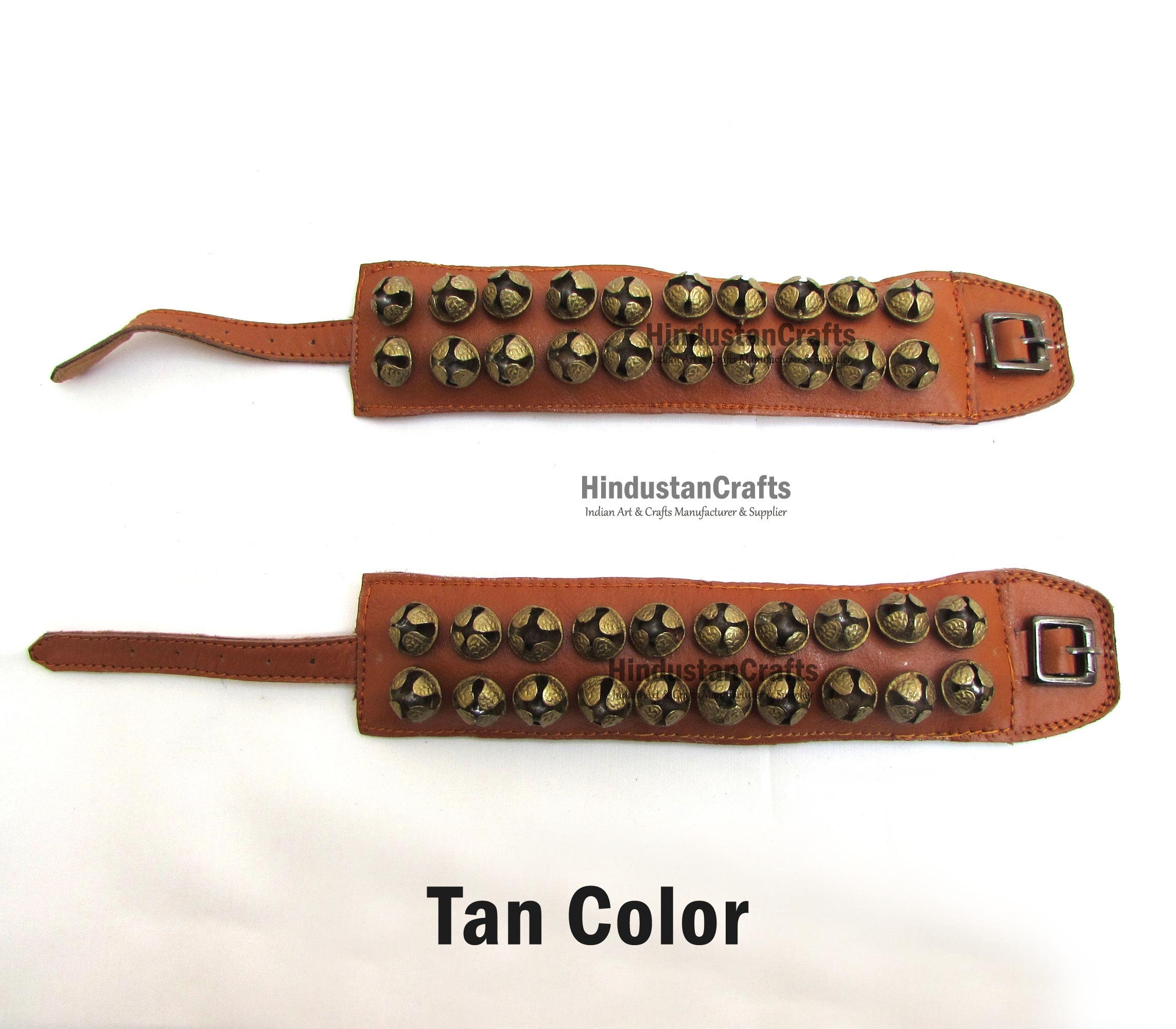 Ghungroo World Line Leather Brass Black Anklets Bells For Classical