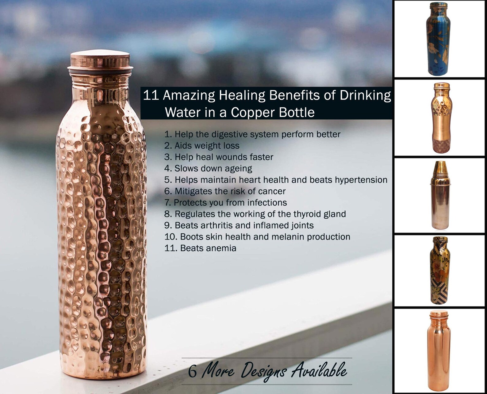 Copper Water Bottle Health Benefits Copper Bottle 32 OZ Etsy