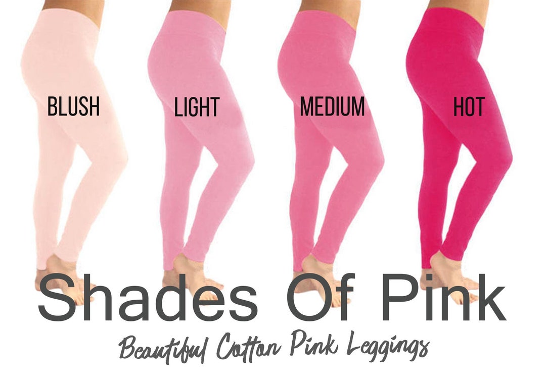 Pink Leggings Cotton Pink Leggings Blush Pink Etsy