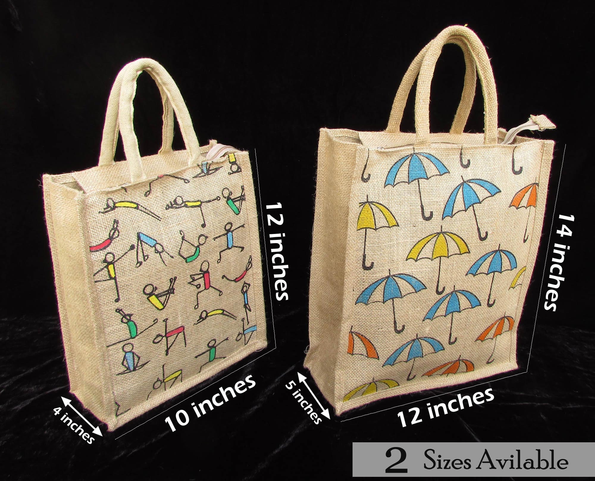 Designer Eco-Friendly Jute Luncg Bag, Size: 10*12*5 inches