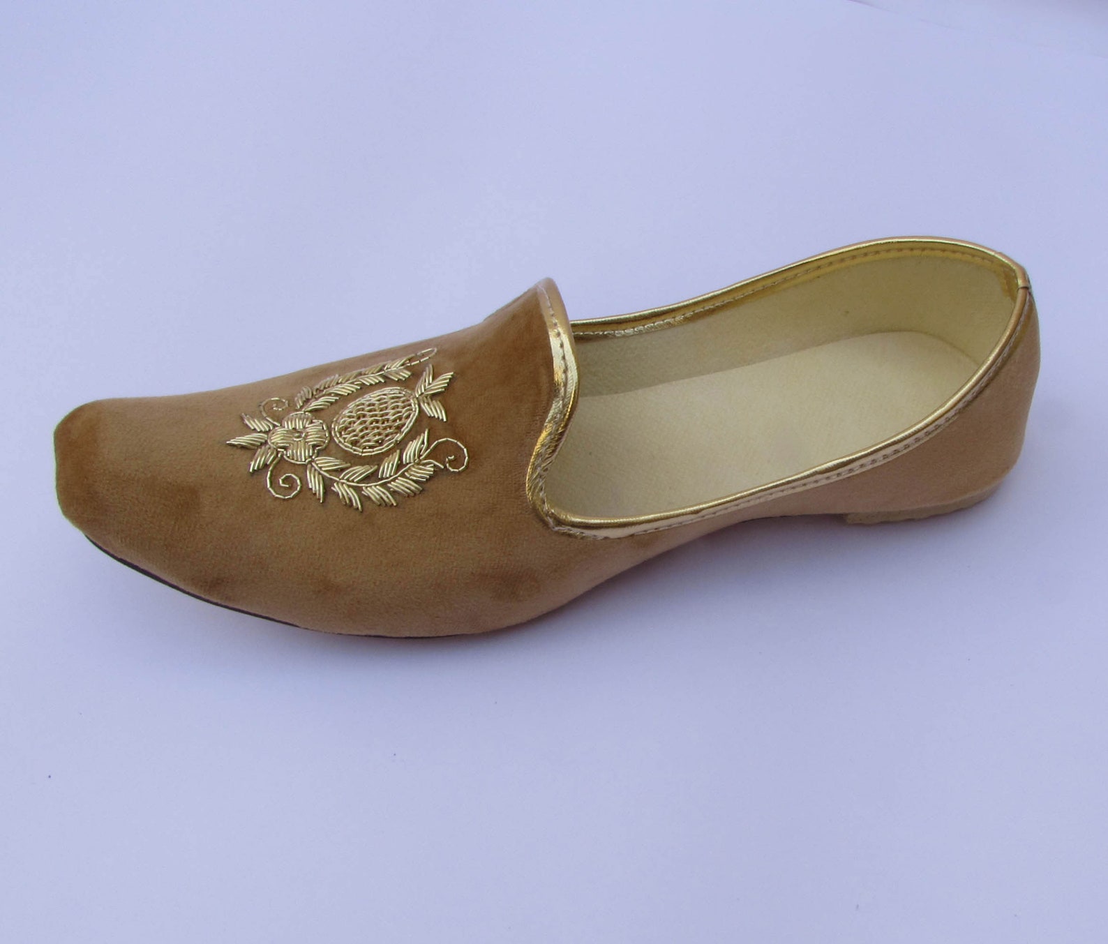 Men's Wedding Golden Shoes Bridal Shoes for Men's Handmade Shoes Indian ...