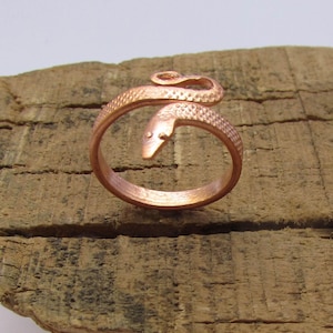 Anello in rame a forma di serpente, anello in rame Sadhguru, anelli in rame a forma di serpente, anello in rame puro al 100%, anelli in rame puro, anelli regolabili in rame