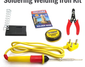 5 in 1 Soldering Iron Kit with Heavy 25W Soldering Iron with Soldering Wire and Soldering Paste, Complete Soldering Welding Iron Kit