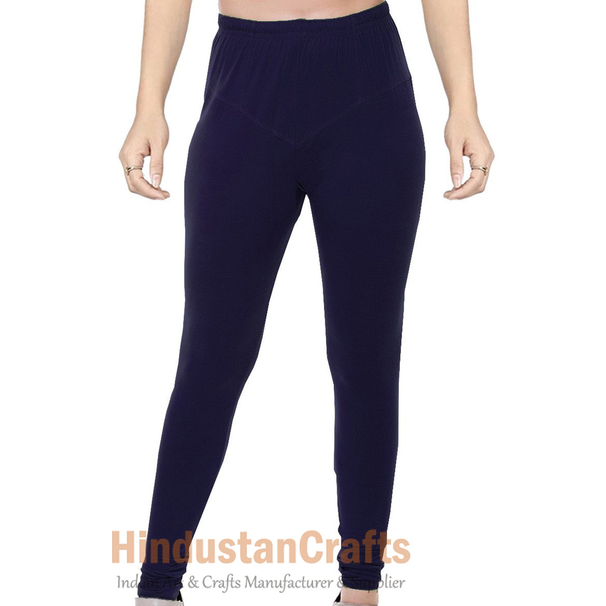 Indian Stretchable Skin Friendly Breathable Full Length Plain Blue Cotton  Leggings For Ladies at Best Price in Theni