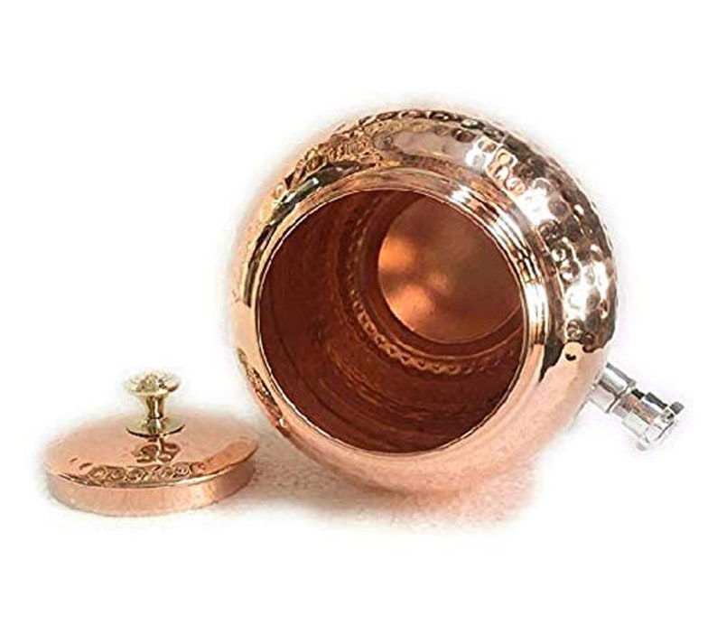 Pure Copper Water Dispenser Pot With Copper Bottle & 2 Glass Etsy