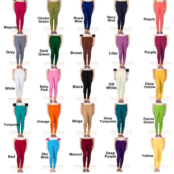 Buy GO COLORS Women's Skinny Fit Cotton Churidar Leggings