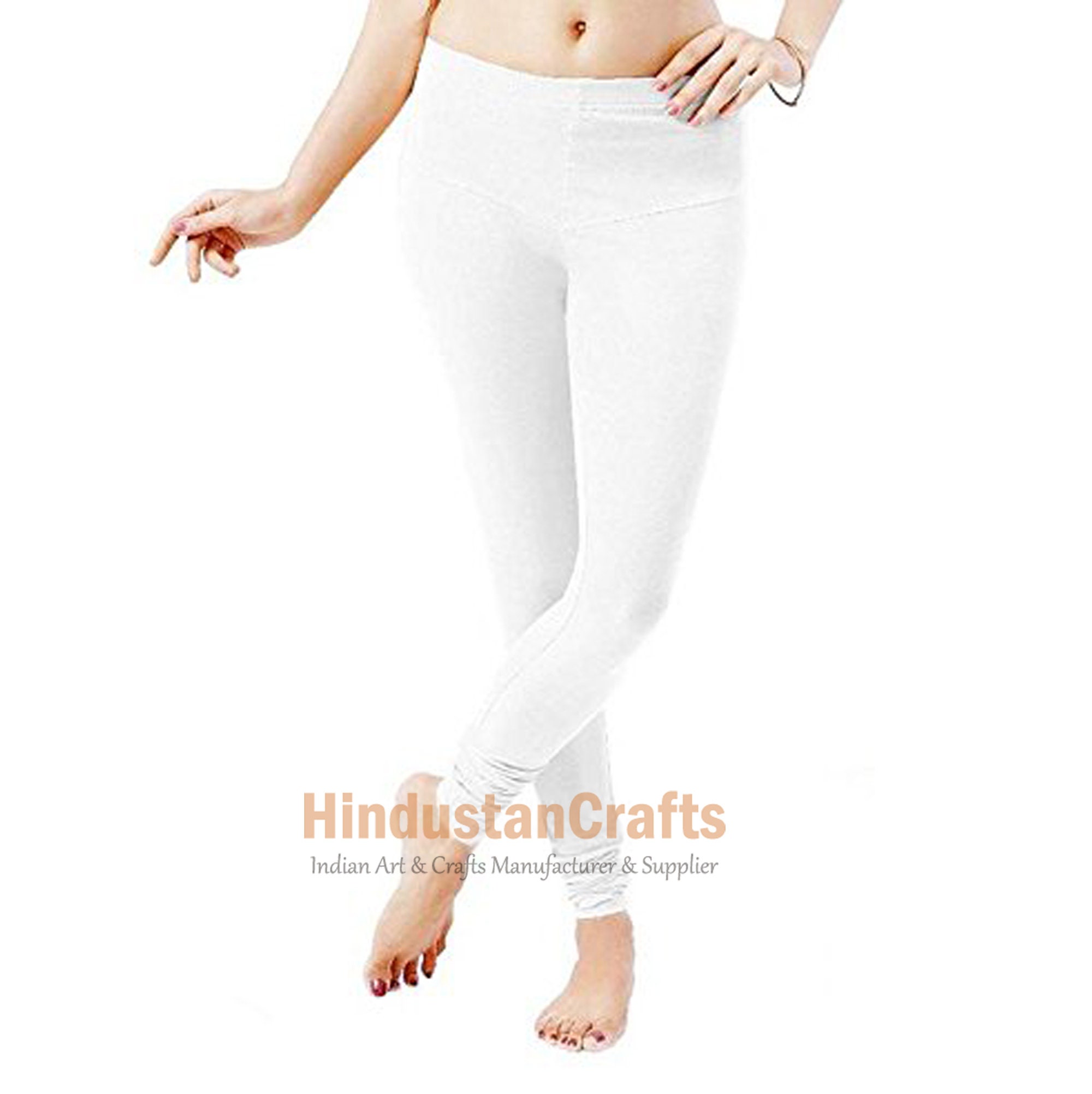 Indian Women's 100% Cotton Churidar Leggings Yoga Pants Bottom Casual  Trousers