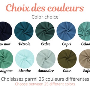 Set of 3 double-thickness cotton handkerchiefs solid color 100% Oeko Tex cotton image 4