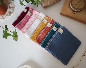 Pack of 3 triple-ply cotton handkerchiefs | solid color | 100% Oeko Tex cotton