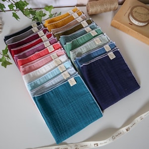 Pack of 3 double-ply cotton handkerchiefs | solid color | 100% Oeko Tex cotton