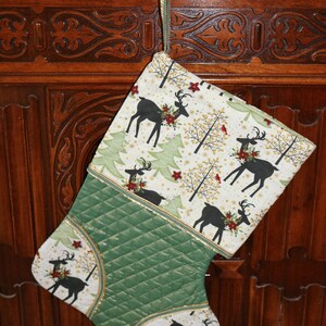 Reindeer Silhouette Handmade Custom Christmas Stocking 2