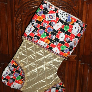 Gambling Dice Cards Poker Chips 1 Handmade Custom Christmas Stockings