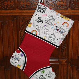 School Sayings Handmade Custom Christmas Stocking