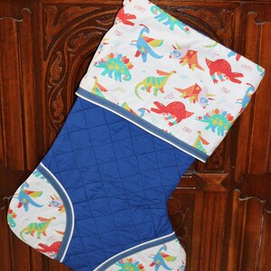 Dinosaur Wham Pow Zap Zing Kids Handmade Custom Christmas Stocking
