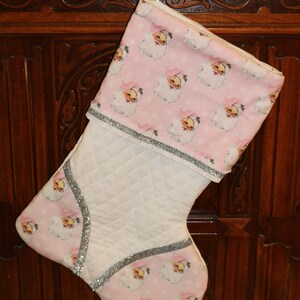 Pink Santa 1 Handmade Custom Christmas Stocking