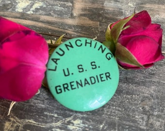 Antique WW2 U.S.S. Grenadier Launching Button- World War 2 Submarine Launch Button- Rare WW2 Submarine- WW2 Memorabilia