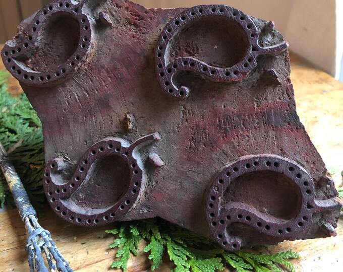 Antique Wood Hand Carved Wallpaper Block Primitive Wood - Etsy