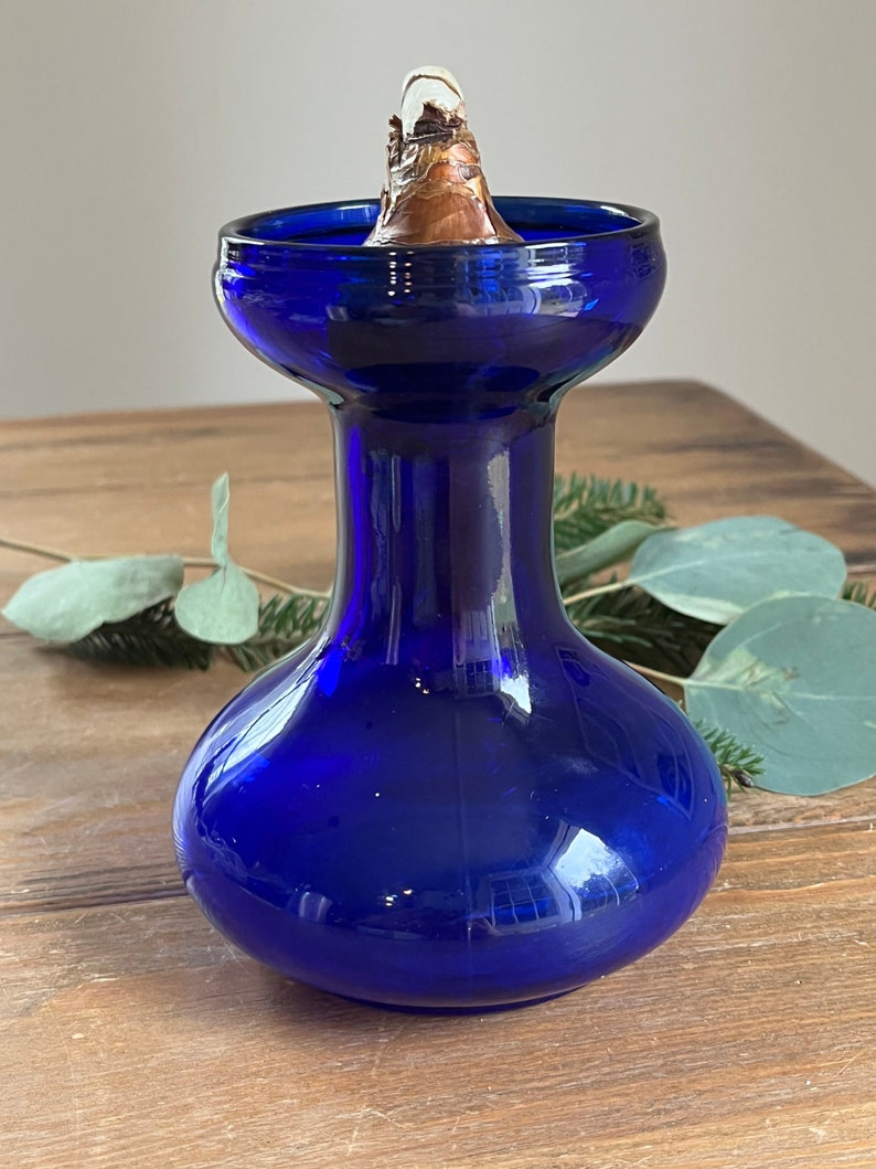 Antique Cobalt Hyacinth Bulb Vaseantique Glass Bulb Etsy