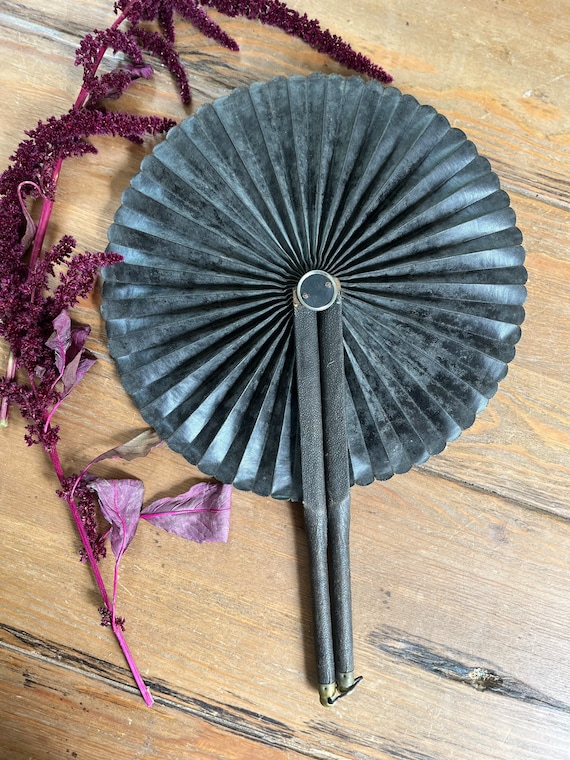 Antique Mourning Fan- Victorian Mourning Fan-Antiq