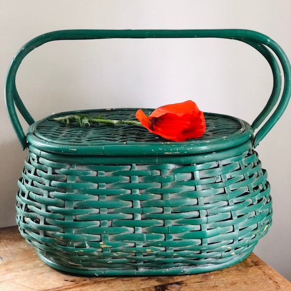 Antique Green Baskets Etsy