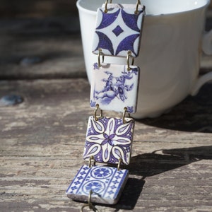 Bracciale cavallo, Bracciale equestre, Bracciale blu di Delft, Gioielli a cavallo, Gioielli equestri, Gioielli di Delft, Gioielli blu di Delft, Blu bianco