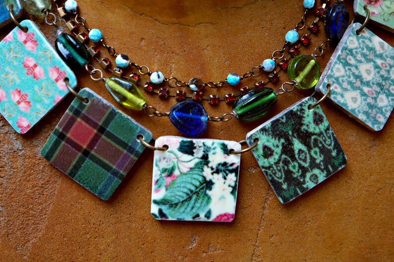 Green Necklace Woodland Jewelry Forest Jewelry Woodland Etsy