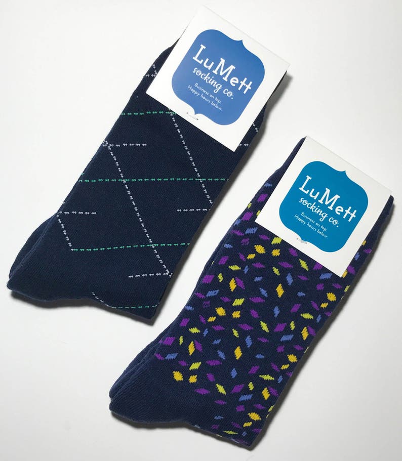 Two pairs of navy men's dress socks Groomsmen wedding Etsy