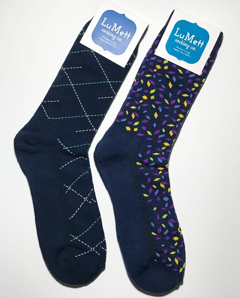 Two pairs of navy men's dress socks Groomsmen wedding Etsy