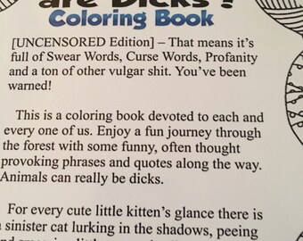 Adult Coloring Book Animals Are Dicks Books Color For Adults Profanity Sweary