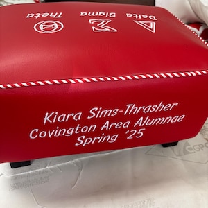 Delta Sigma Theta Decorative Ottoman with Personalized Embroidery
