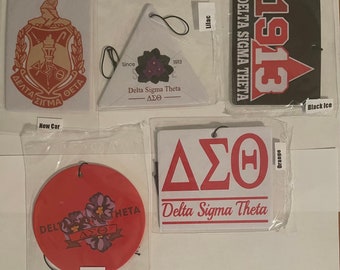 Delta Sigma Theta Car Air Freshener Set of 5 Different Designs and Scents