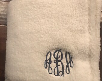 monogram blanket etsy