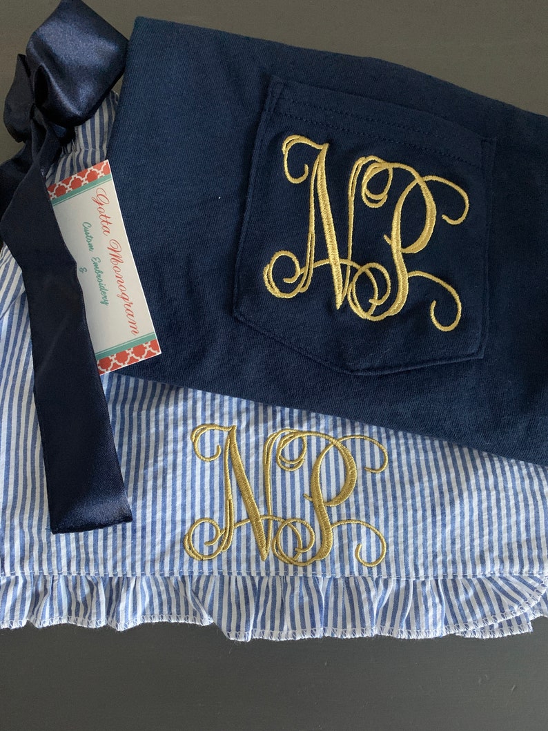 Monogrammed Pajama Set Monogrammed Seersucker Pajama Set Monogrammed Bridesmaid Gift