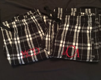 Monogrammed Christmas Sleep Pants/ Monogram Pajama Pants/Holiday Pajamas