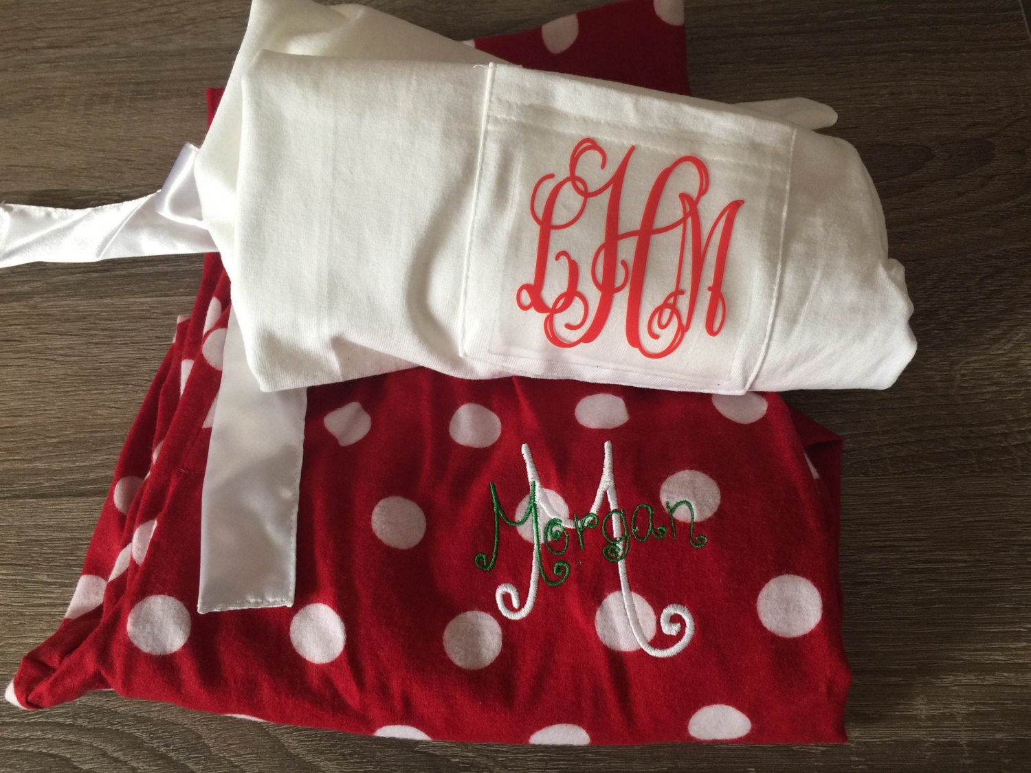 Monogrammed Pajama Set/ Christmas Pajamas/ Personalized Sleep Etsy