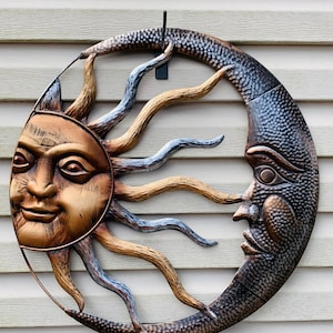 25” metal sun and moon outdoor decor SHIPS FOR FREE
