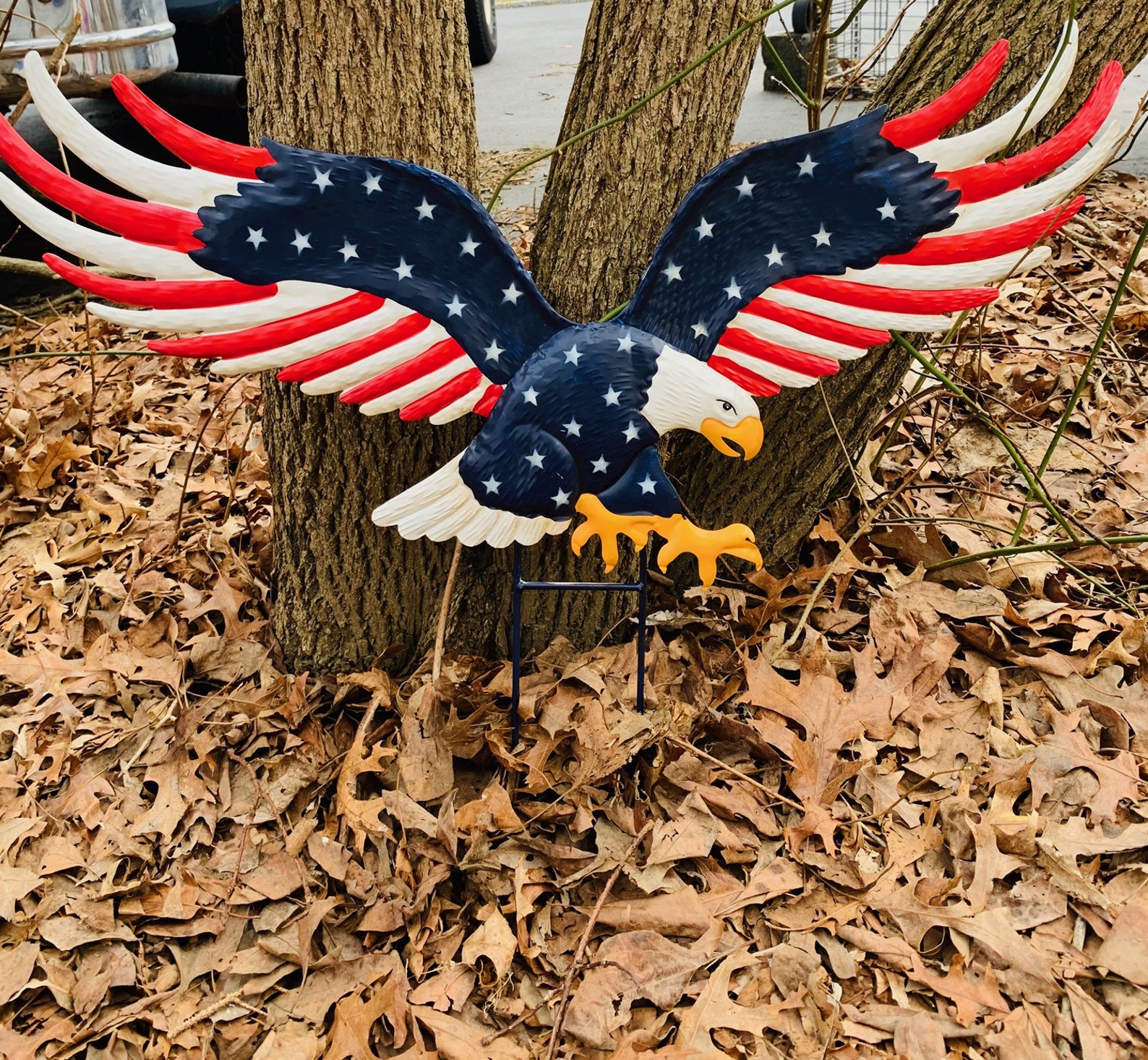 Americana Eagle Garden Stake . Metal Sealed for Outdoor Use. Etsy