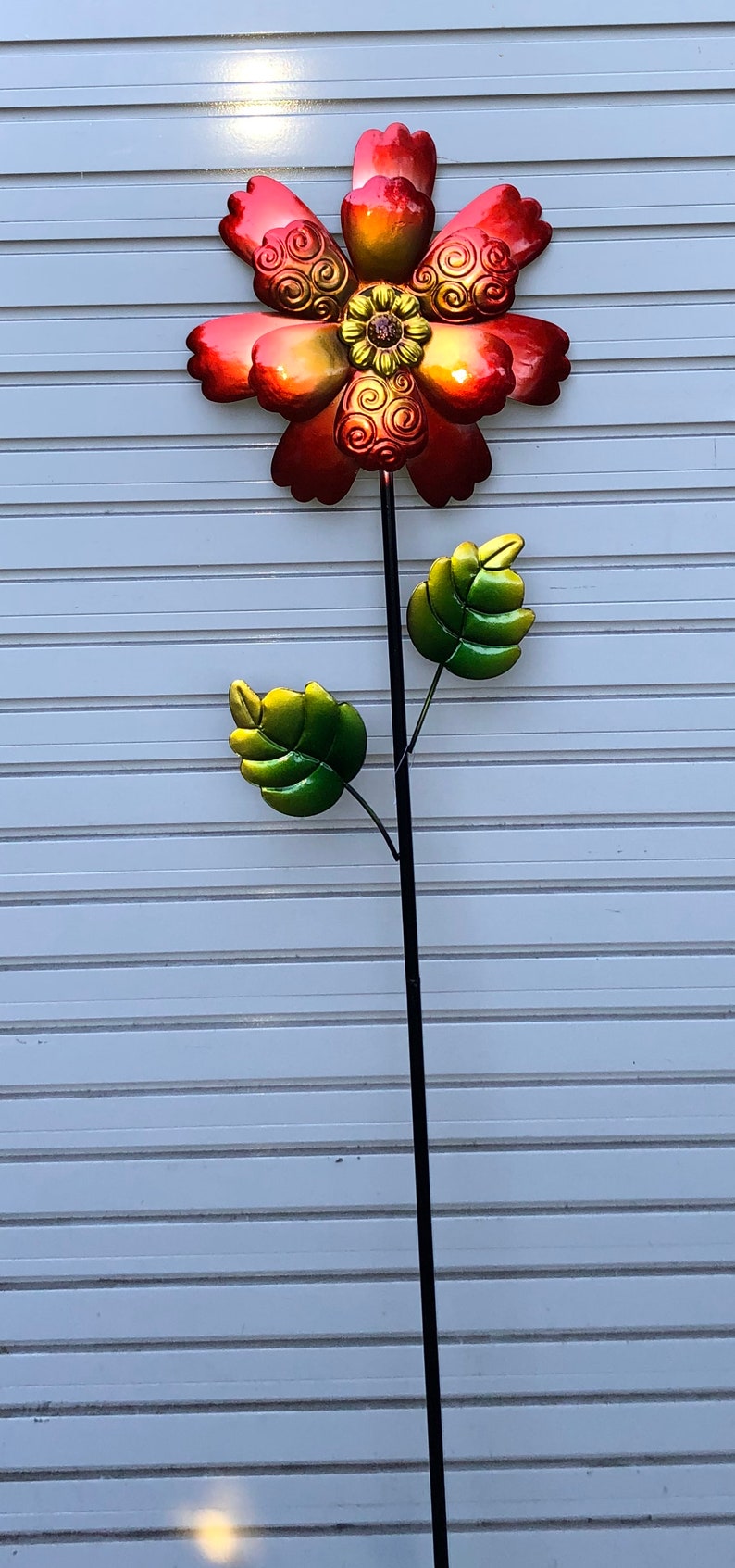 Beautiful Colorful Flower Garden Stakes. Metal. Sealed for Etsy