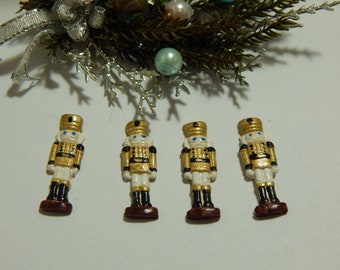 Nutcracker #6 Gold and White Christmas Cookie Miniature Hand Painted Holiday 1:12 scale Handmade Dollhouse Mini Collector Gift Dessert
