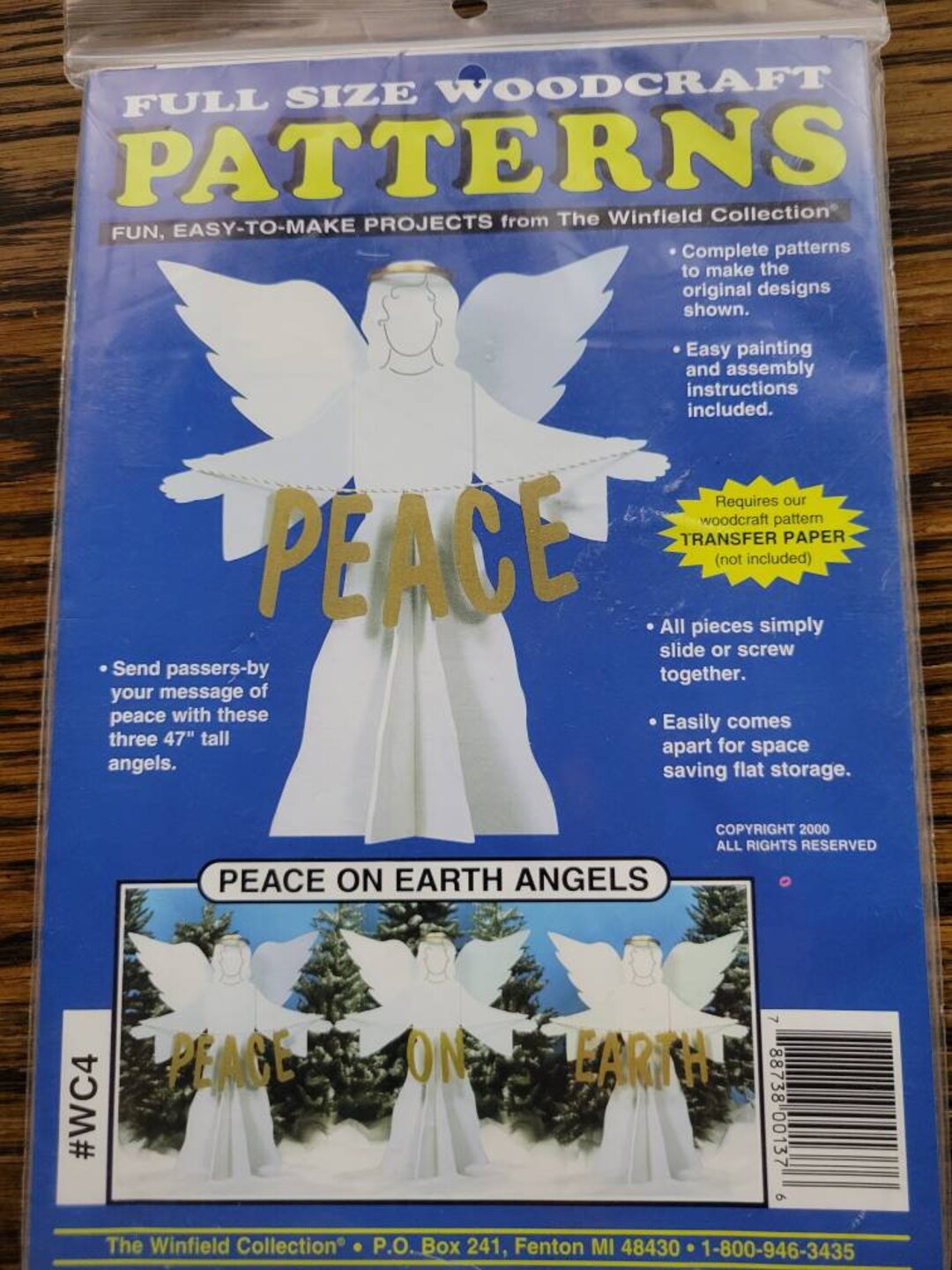 Uncut WC4 Fullsize Woodcraft Patterns Peace on Earth Angels Etsy