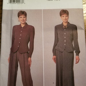 Butterick 4187 Easy Sew by Donna Ricco New York Misses, Misses Petite Top, Skirt and Pants, Size 16 8 10, Uncut,