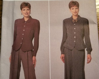 Patrón de costura Butterick 4187 Donna Ricco para blusa, falda y pantalón, tallas 6-8-10, sin cortar