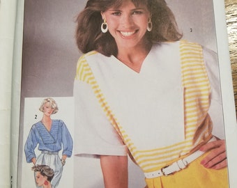 Simplicity 7328 Pullover Top Long and short sleeves Size H 6 - 8 - 10 Uncut