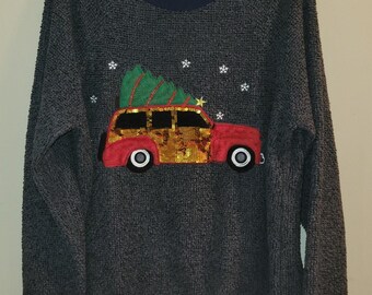 Secret Treasures - Pull de Noël pyjama x 2, rouge camion, maille effilochée