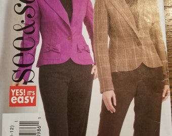 Butterick 4833 Jacket Sewing Pattern, UNCUT, Size 6-12