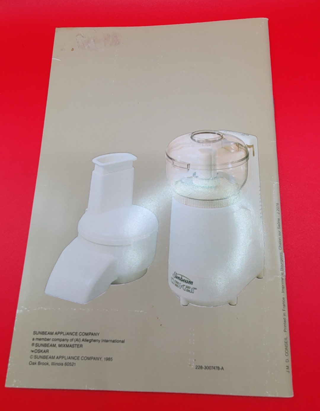 Sunbeam Oskar Food Processor Operations Manual and Recipe Etsy