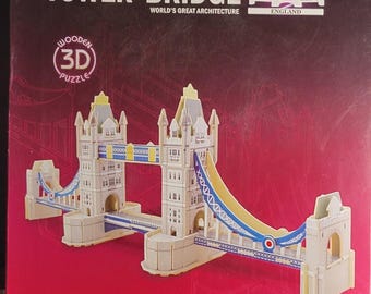 Tower Bridge London 3D Wooden Puzzle #JPD656 Building Things To Life Robotime