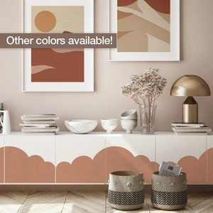Clouds Furniture Decals, Mid Century Boho, Adhesive Vinyl to Cover Furniture, Color Blocking, Nursery Stickers - SKU:CLXC