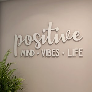 Positive Mind Vibes Life, Inspirational Wall Art, Inspirational Quotes, Office Wall Art, Positive Quote Art, Motivational Decor, SKU:PMVL
