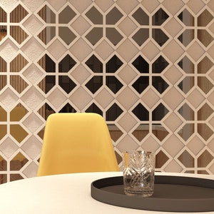 Crosses PVC and Mirror Wall Panels, 3D Wall Decor, Decorative Mirrors, Various Colors Available, 10 Panels per Pack, SKU:CROSS